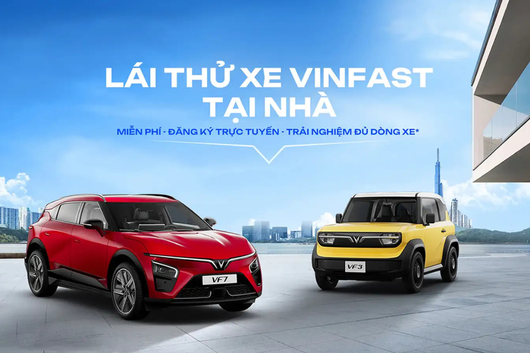Chương trình đăng ký lái thử xe ô tô điện VinFast tại nhà miễn phí. Hỗ trợ khách hàng trải nghiệm thực tế đầy đủ các dòng xe điện VinFast ngay tại nơi ở trước khi quyết định mua.