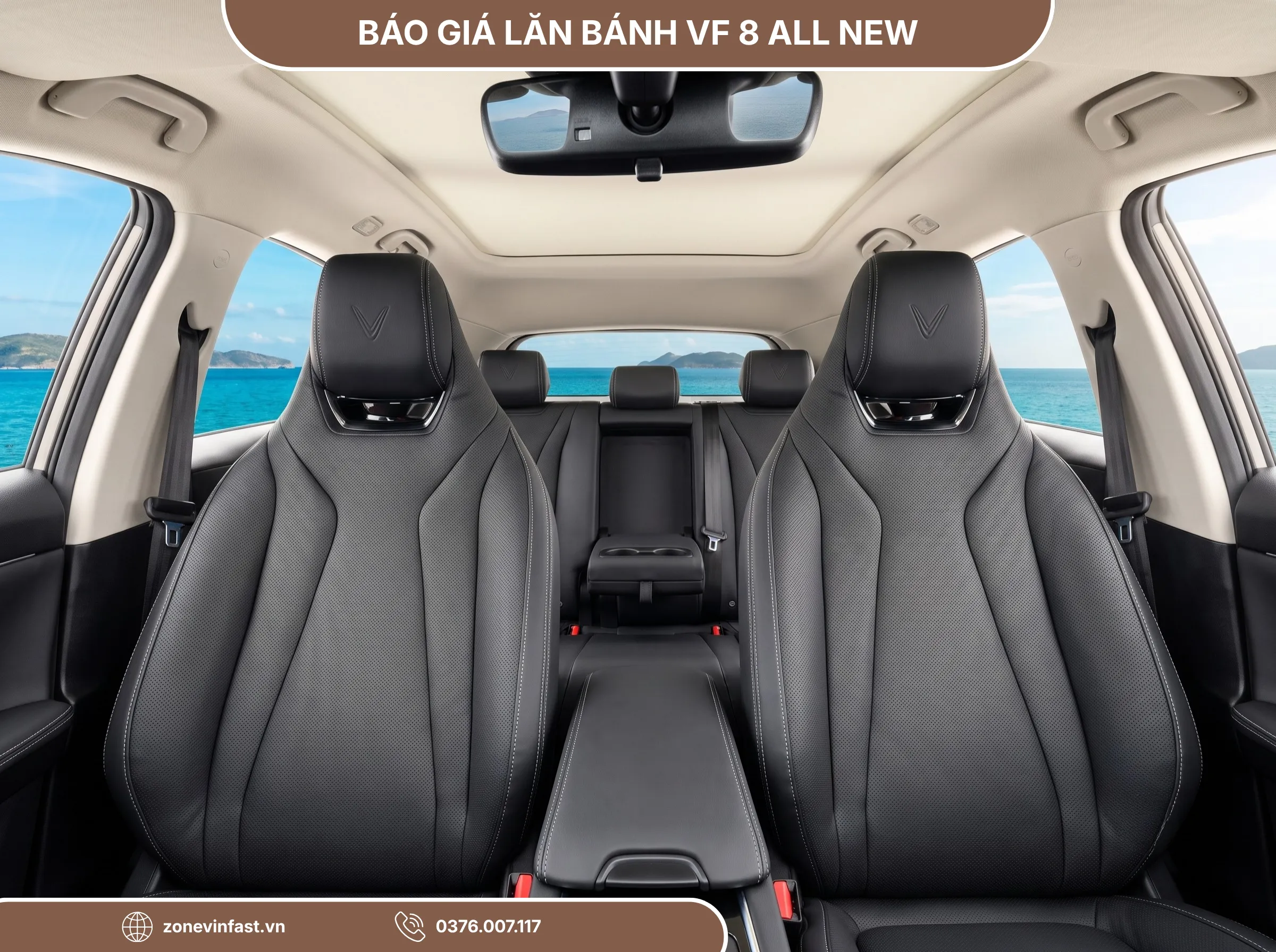 Hệ thống ghế ngồi bọc da cao cấp, thiết kế êm ái và linh hoạt trên VinFast VF 8 All New.
